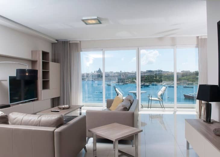 Property for rent in Malta: Sliema waterfront apartment - Malta Luxury Homes